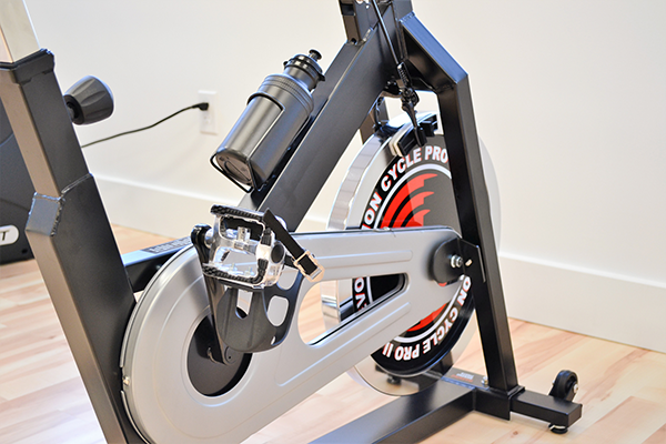 A close up detail shot of cycling equipment.